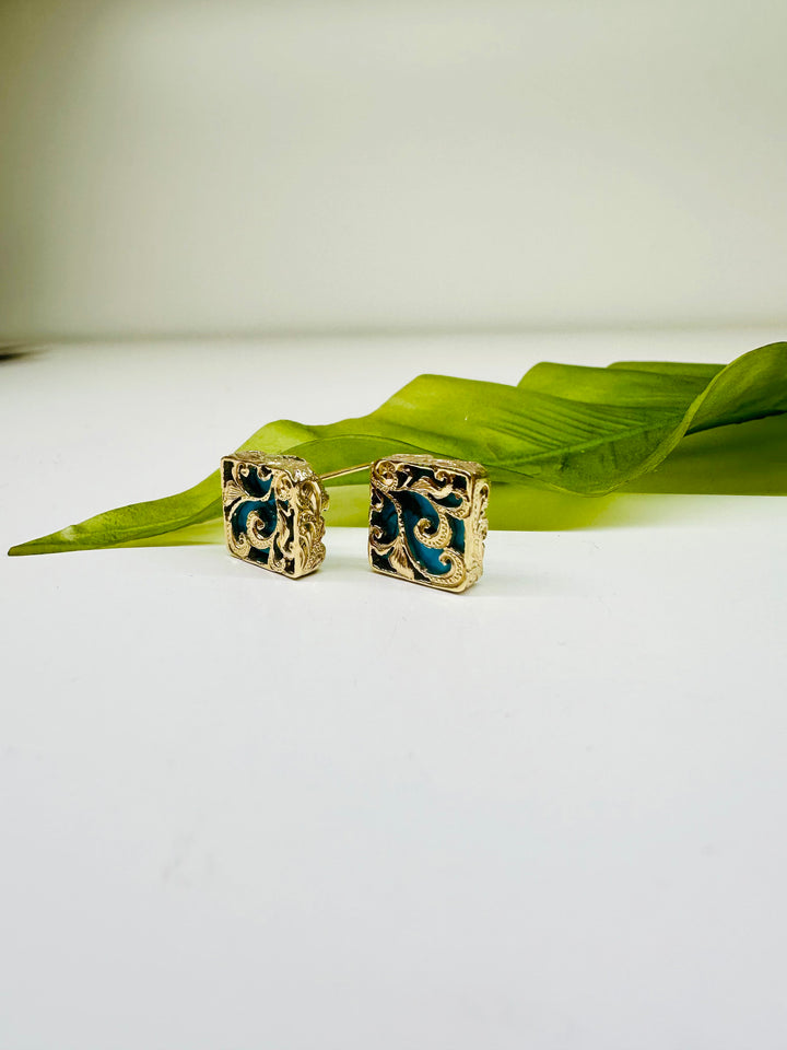 SQUARE TURQUOISE EARRING
