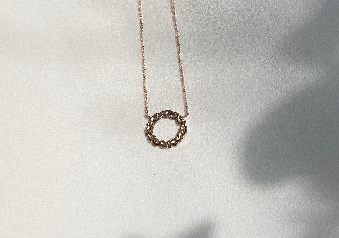 K10PG FLOWER LEI  PENDANT M