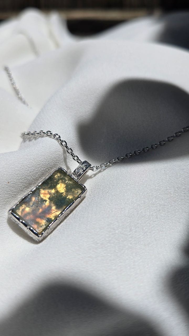 SV  AGATE RECTANGLE PENDANT