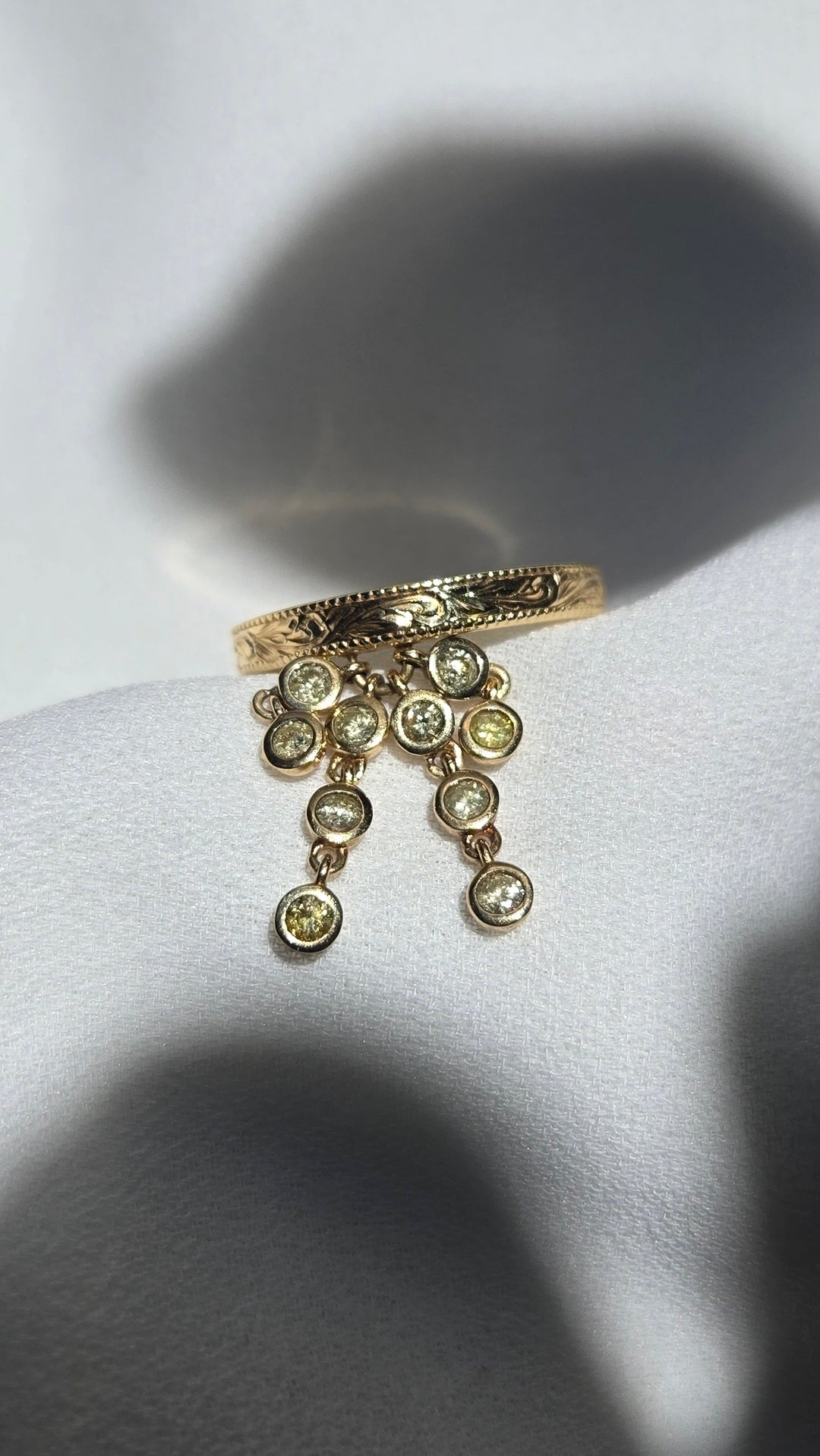 K18YG DIAMOND FRINGE RING