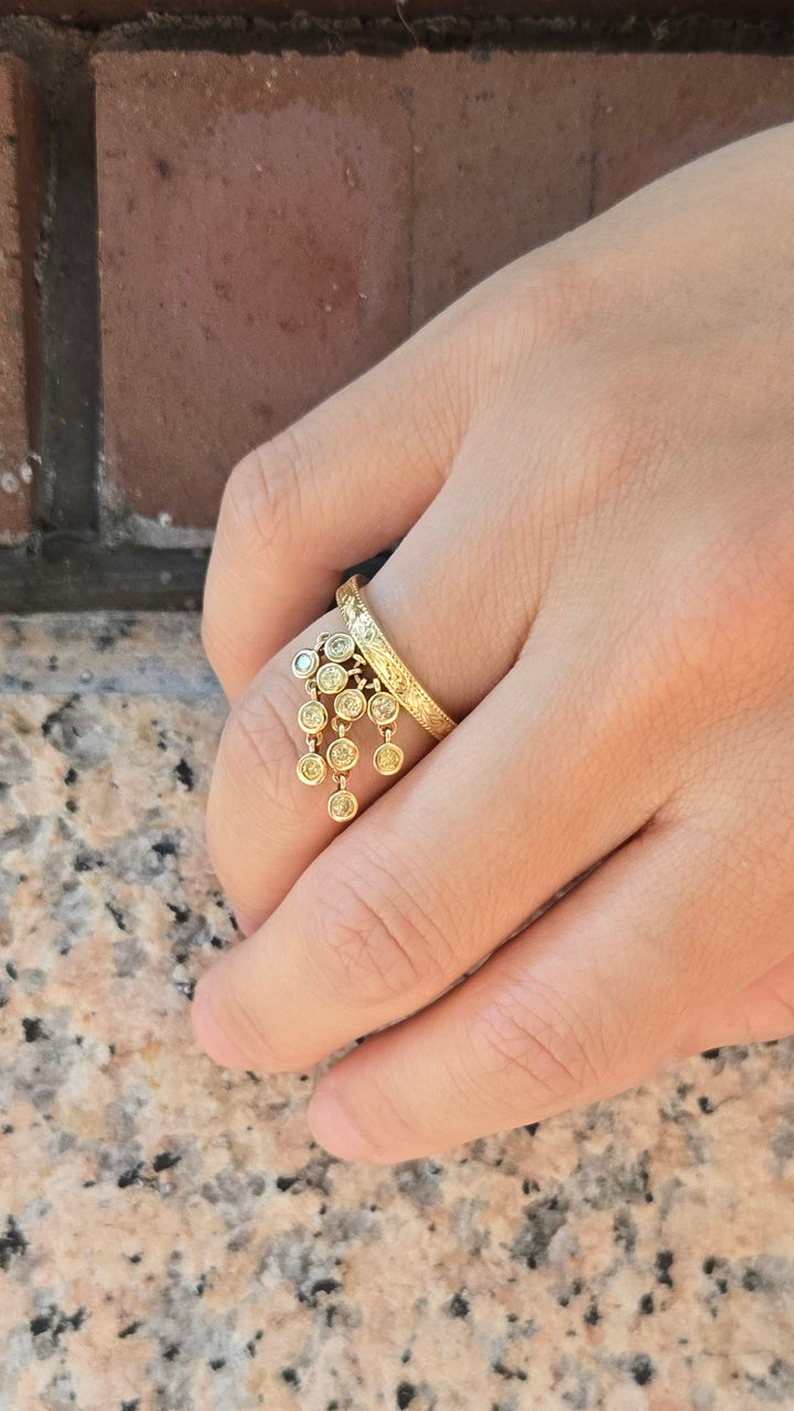 K18YG DIAMOND FRINGE RING