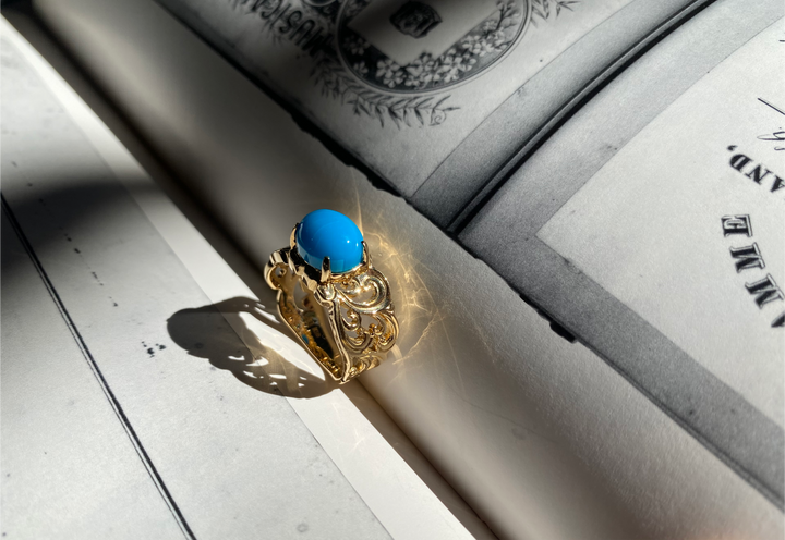 SCROLL TURQUOISE RING