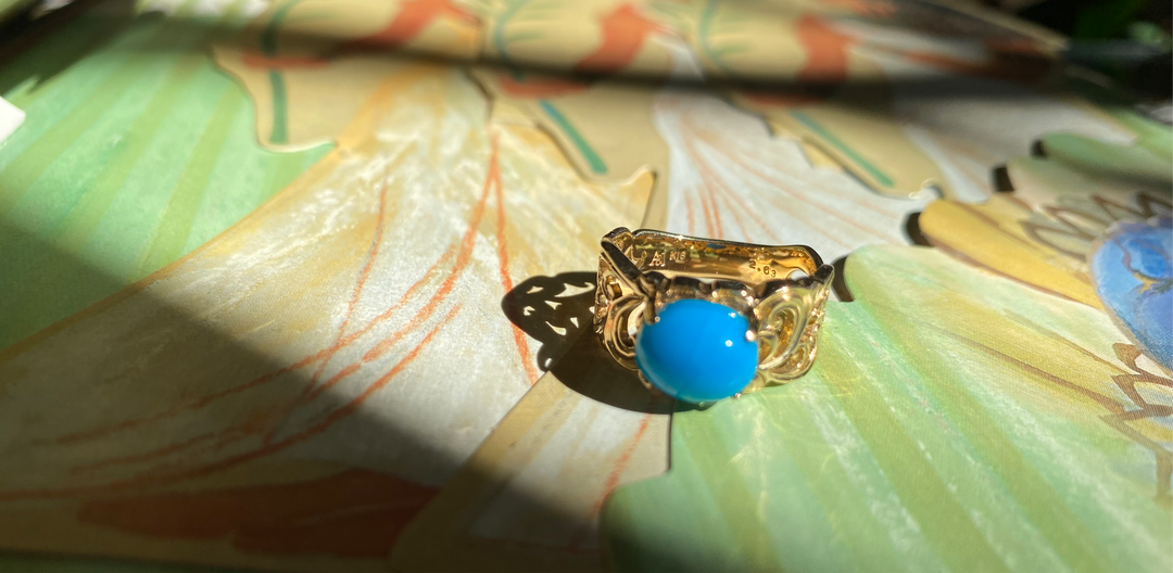 SCROLL TURQUOISE RING