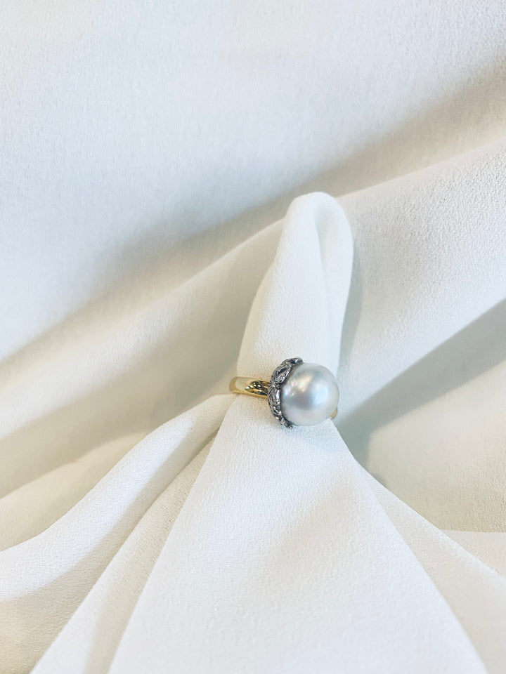 9mm　WHITE PEARL RING